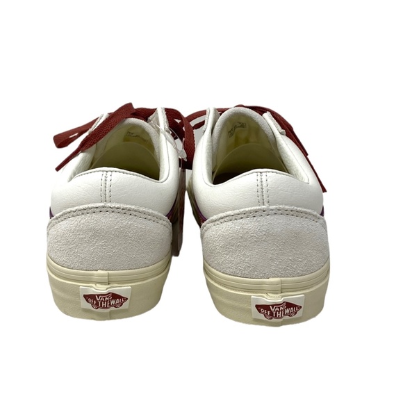 VANS Old Skool Shoes Low Suede Leather Red White Women's Size Skate VN0A4BW2R2S - Picture 5 of 9